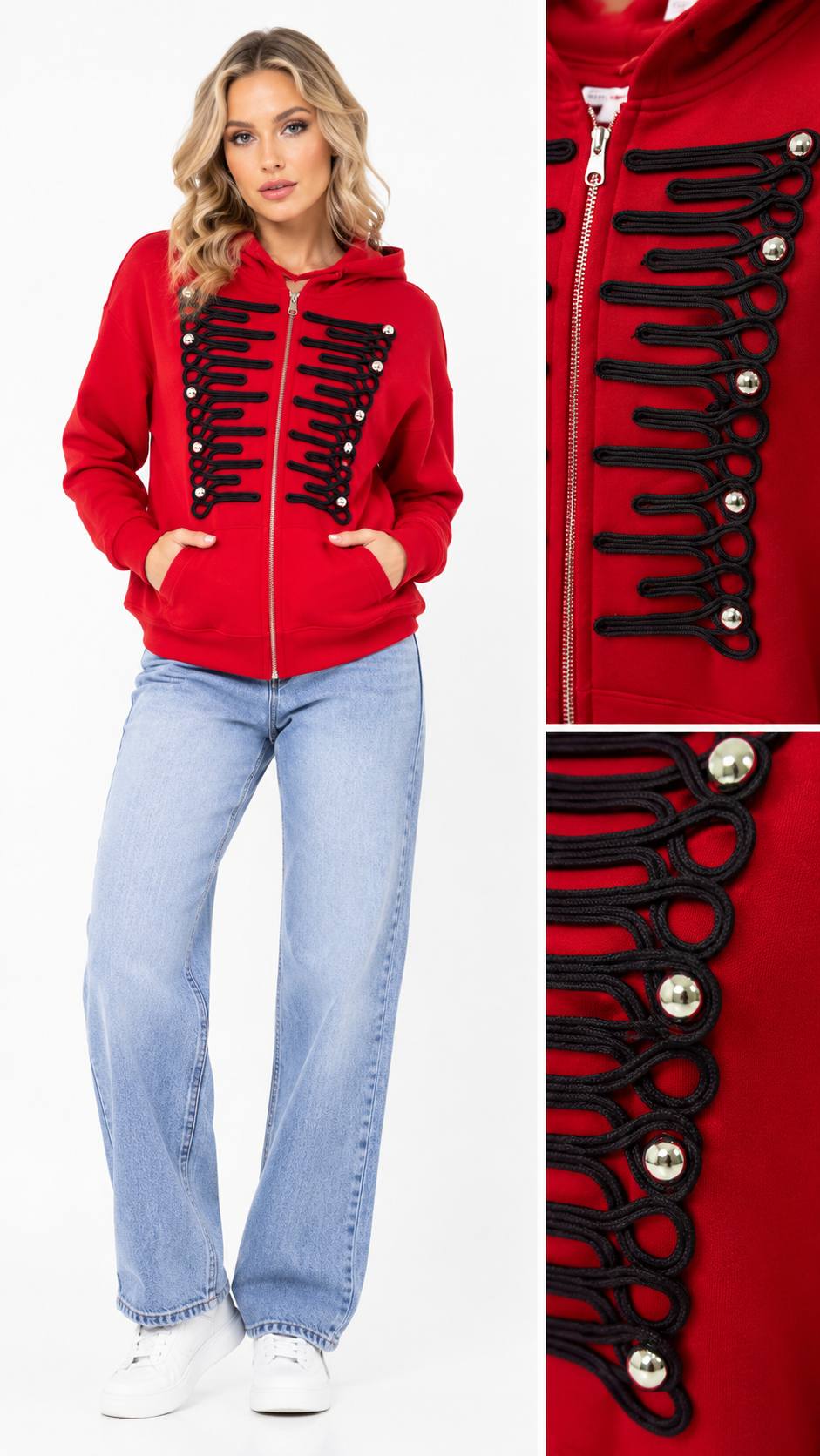FERMUARLI SWEAT GÜPÜR+DÜĞME EL İŞİ