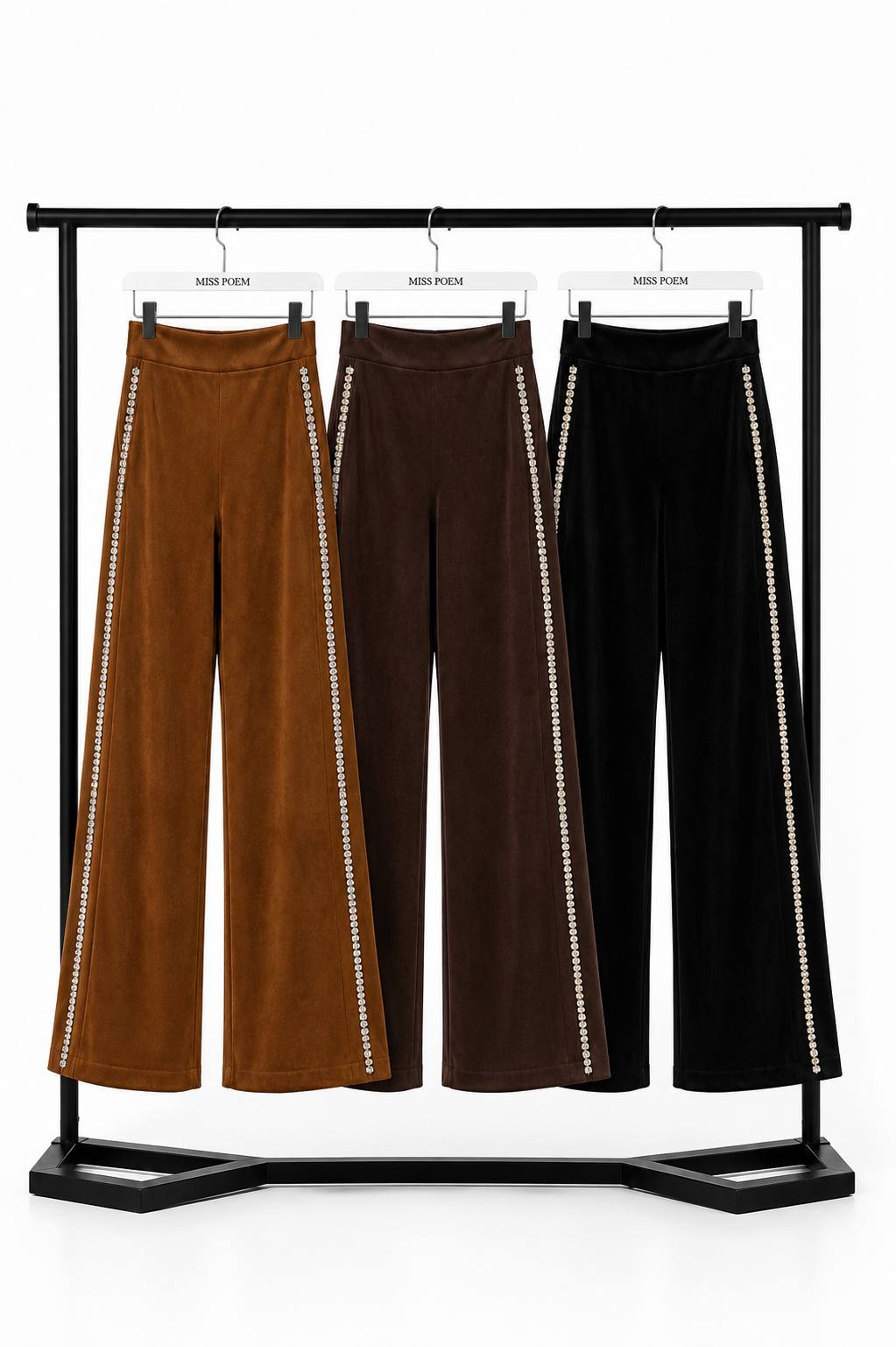GENİŞ PAÇA PANTALON İKİ KENAR ŞERİT TAŞ YAPŞ. görsel 2