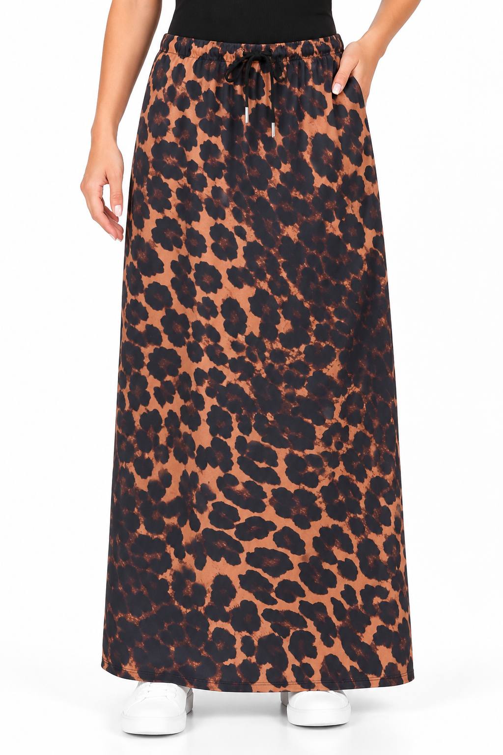 LEOPAR DESEN İPLİ VEREV ETEK